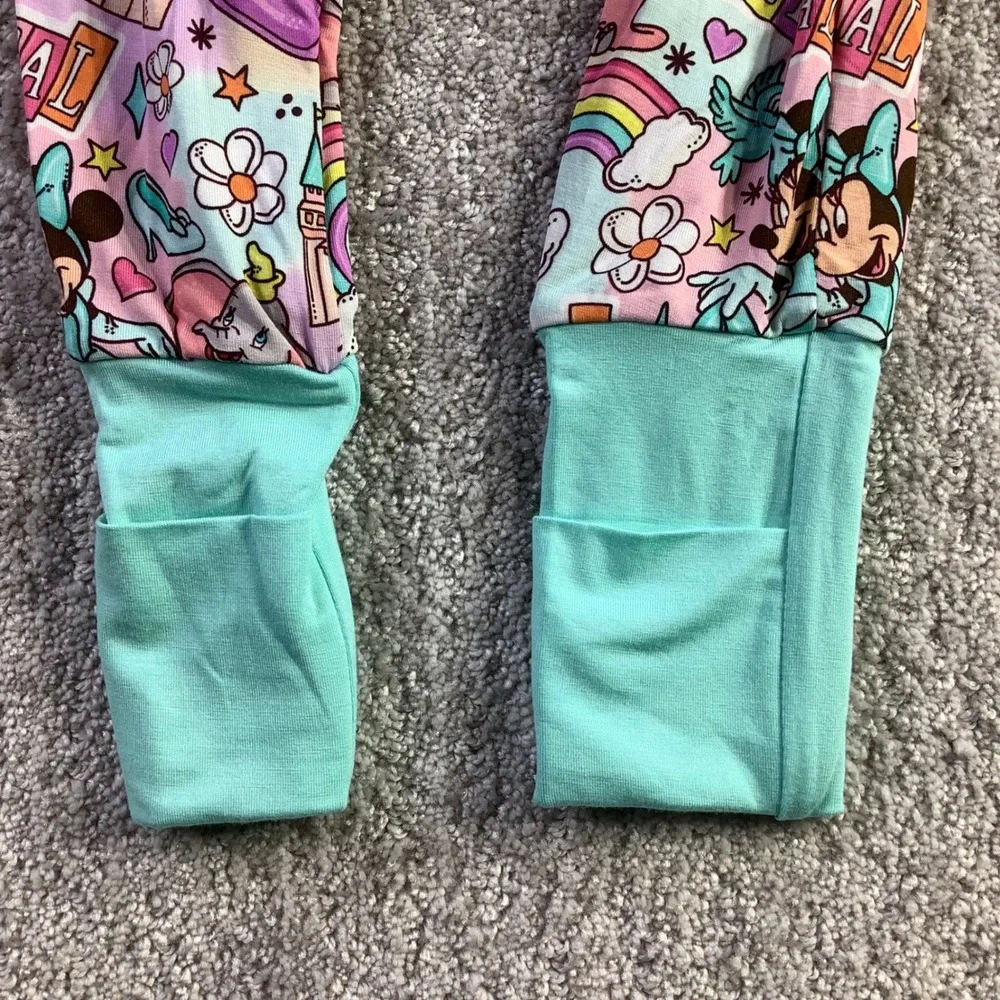 Mainely Bamboo Magical Disney Character Print Zip Up Sleeper 18-24M NWT